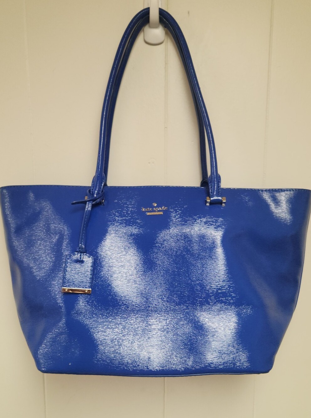 Kate Spade Patent Royal Blue Tote with Double Handles